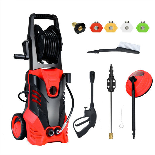 3000 PSI Electric High Pressure Washer With Patio Cleaner -Red