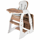 3 in 1 Infant Table and Chair Set Baby High Chair-Brown