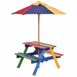 4 Seat Kids Picnic Table with Umbrella