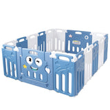 16-Panel Foldable Baby Playpen Kids Activity Centre-Blue