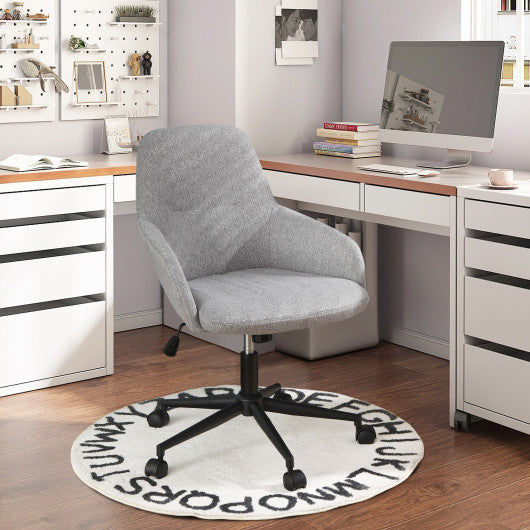 Fabric Home Office Chair with Rocking Backres-Gray