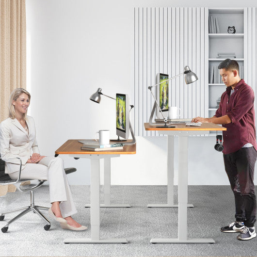 Electric Height Adjustable Standing Desk with Memory Controller-Coffee