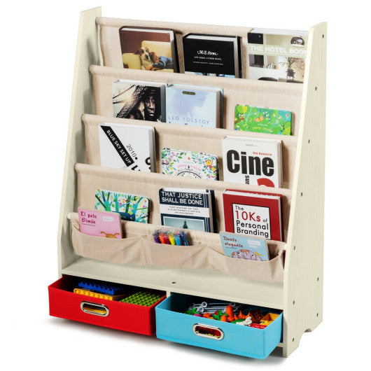 Kids Book and Toys Organizer Shelves-Beige