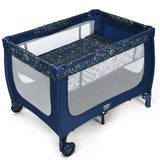 Portable Baby Playpen with Mattress Foldable Design-Blue