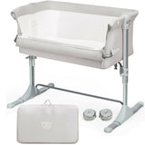 Travel Portable Baby Bed Side Sleeper  Bassinet Crib with Carrying Bag-Beige