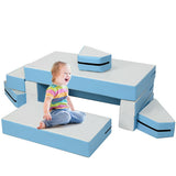 4-in-1 Crawl Climb Foam Shapes Toddler Kids Playset-Blue