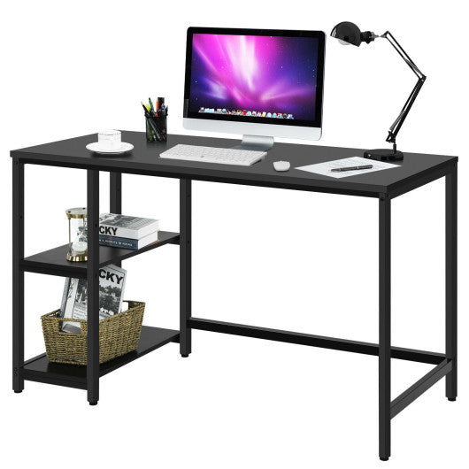 47"/55" Computer Desk Office Study Table Workstation Home with Adjustable Shelf Black-M