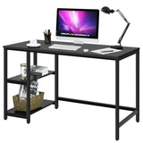 47"/55" Computer Desk Office Study Table Workstation Home with Adjustable Shelf Black-M