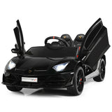 12 V Licensed Lamborghini SVJ RC Kids Ride On Car with Trunk and Music-Black