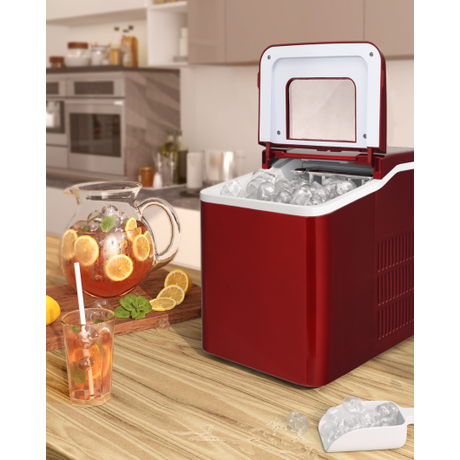 Portable Countertop Ice Maker Machine with Scoop-Red