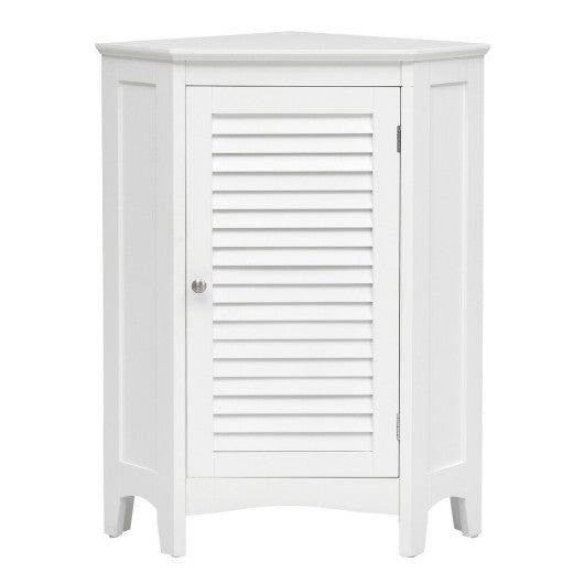 Corner Storage Cabinet Free Standing Bathroom Cabinet with Shutter Door