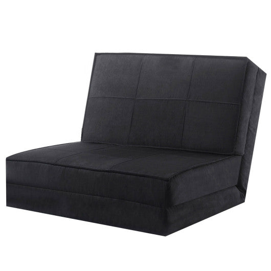Convertible Lounger Folding Sofa Sleeper Bed-Black