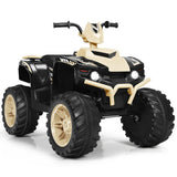 12V Kids Electric 4-Wheeler ATV Quad Ride On Car with LED Light-Yellow