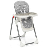 Folding Baby High Dining Chair with 6-Level Height Adjustment-Gray