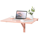 31.5 x 23.5 Inch Wall Mounted Folding Table for Small Spaces-Pink