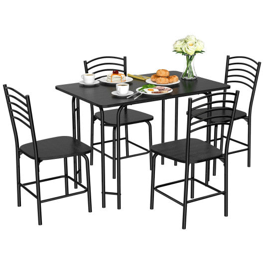 5 Pieces Wood Rectangular Dining Table Set