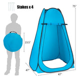 Portable Pop Up Privacy Shower Toilet Changing Room Camping Hiking Tent-Blue