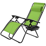 Outdoor Folding Zero Gravity Reclining Lounge Chair-Green