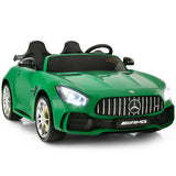 12V Kids Ride On Car Mercedes Benz AMG GTR with Remote and LED Lights-Green