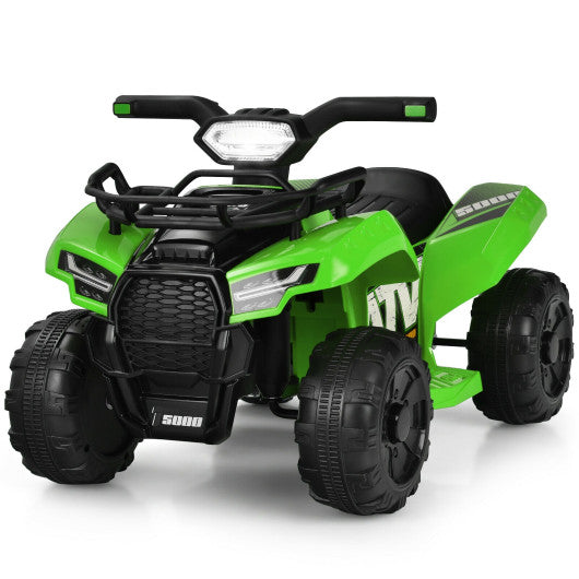 6V Kids ATV Quad Electric Ride On Car with LED Light and MP3-Green