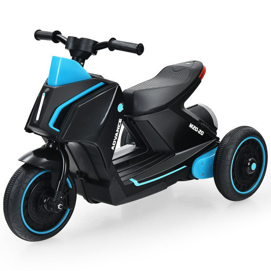 6V 3 Wheels Toddler Ride-On Electric Motorcycle with Music Horn-Black