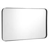 32" x 20" Metal Frame Wall-Mounted Rectangle Mirror-Black