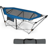 Portable Folding Hammock with Hammock Stand-Blue