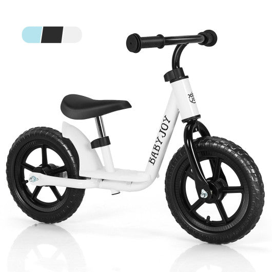 11 Inch Kids No Pedal Balance Training Bike with Footrest-White