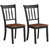 2 Pieces Solid Whitesburg Spindle Back Wood Dining Chairs-Black