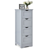 Floor Wooden Free Standing Storage Side Organizer for Bathroom-Gray