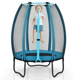 4 Feet Kids Trampoline Recreational Bounce Jumper with Enclosure Net-Blue