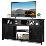 59 Inch TV Stand Media Center Console Cabinet with Barn Door for TV's 65 Inch-Black