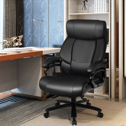 Big & Tall 400lb PU Leather Massage Office Chair-Black