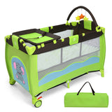 Green Portable Baby Crib Infant Bassinet Bed