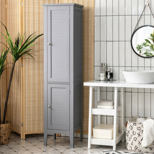 Freestanding Bathroom Storage Cabinet for Kitchen and Living Room-Gray