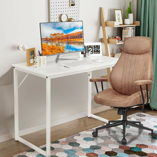 L Shaped Computer Desk and Writing Workstation for Home and Office-White