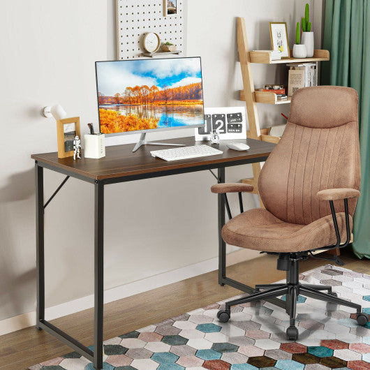 L Shaped Computer Desk and Writing Workstation for Home and Office-Coffee