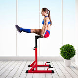 Adjustable Dip Bar with 10 Height Levels-Red