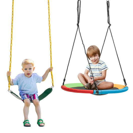 2-Pack Swing Set Swing Seat Replacement and Saucer Tree Swing