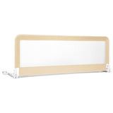 59 Inch Folding Breathable Baby Bed Rail Guard with Safety Strap-Beige