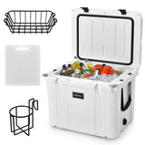 55 Quart Cooler Portable Ice Chest with Cutting Board Basket for Camping