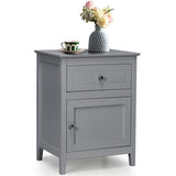 2-Tier Accent Table with Spacious Tabletop-Gray