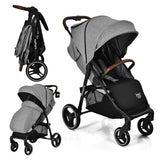5-Point Harness Lightweight Infant Stroller with Foot Cover and Adjustable Backrest-Gray