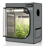 30 × 18 × 36 Inch Mylar Hydroponic Grow Tent with Observation Window and Floor Tray-Gray