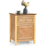 2-Tier Accent Table with Spacious Tabletop-Natural
