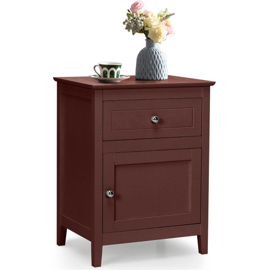 2-Tier Accent Table with Spacious Tabletop-Espresso
