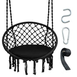 Cushioned Hammock Swing Chair with Hanging Kit-Black