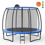 8/10 Feet Recreational Trampoline with Basketball Hoop-10 ft