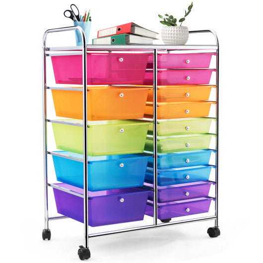 15 Drawers Rolling Storage Cart Organizer