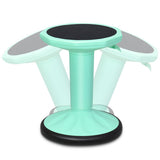 Adjustable Active Learning Stool Sitting Home Office Wobble Chair with Cushion Seat -Green